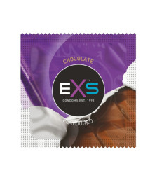 Préservatifs x2 lubrifiés en latex goût chocolat 54mm - EXS400CHOCO